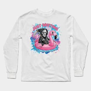 "Just Drifting" Funny Grim Reaper Long Sleeve T-Shirt